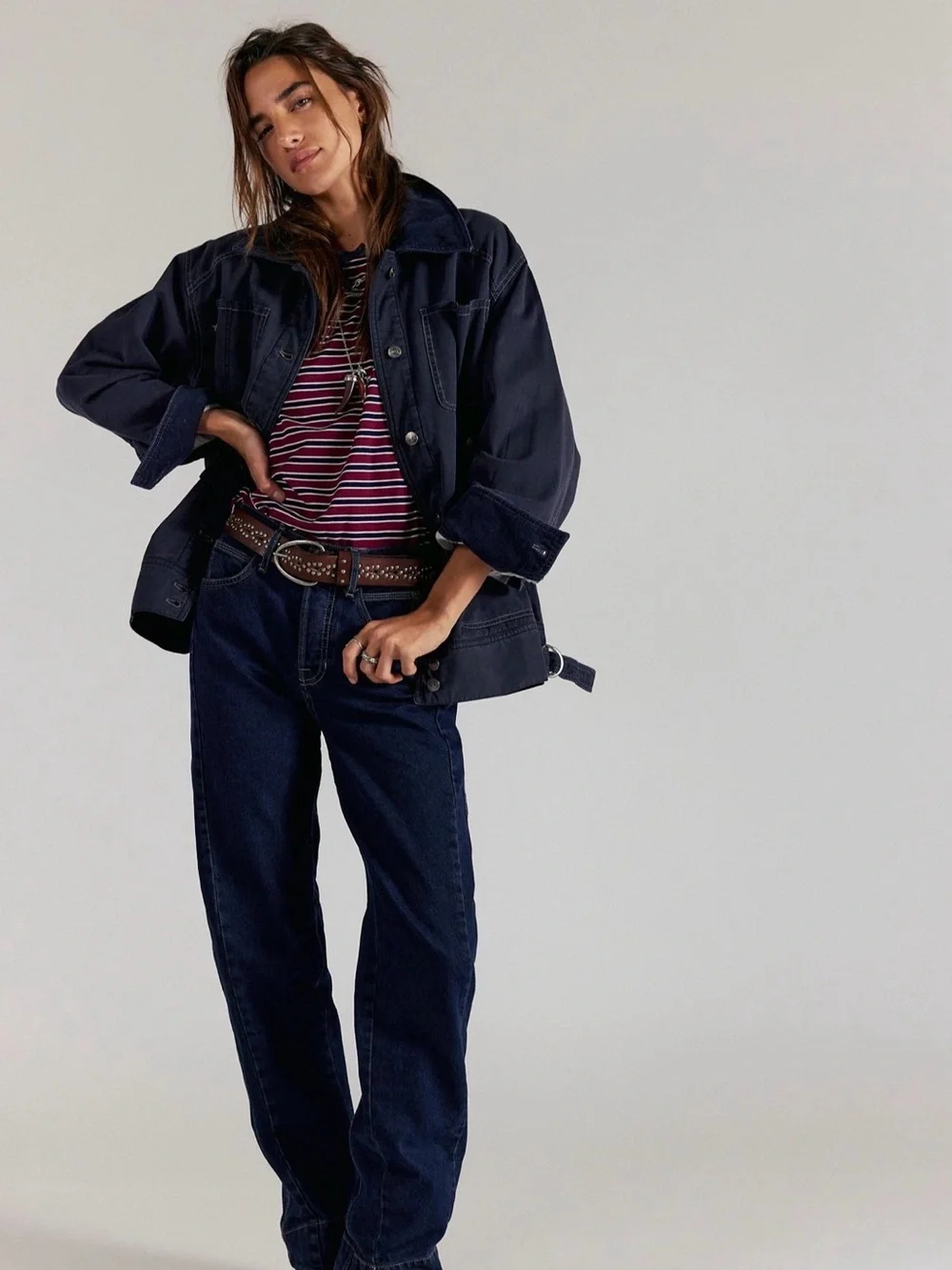 We The Free Sweet Talk Flannel Lined Barn coat size Medium in Washed Black NWT - Picture 6 of 16